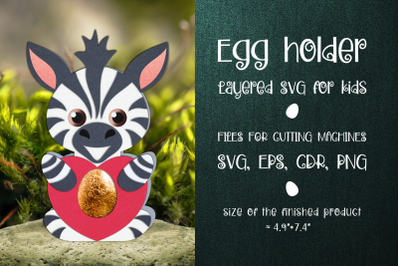 Zebra Chocolate Egg Holder Template SVG