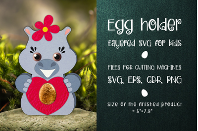 Hippo Chocolate Egg Holder Template SVG