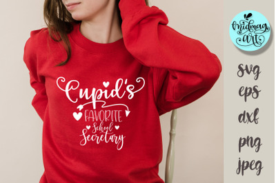 Cupid&#039;s favorite school secretary svg, love svg