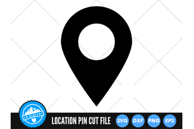 Location Pin SVG | Map Point Marker Cut File | Dropped Location Pin