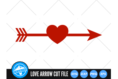 Valentine Love Arrow SVG | Valentines Day Cut File | Cupid Arrow SVG