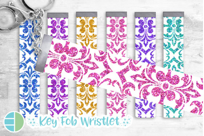 Damask Print Key Fob Sublimation Designs