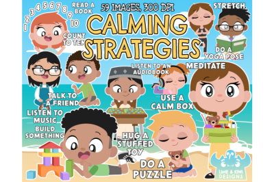 Calming Strategies Kids Clipart - Lime and Kiwi Designs
