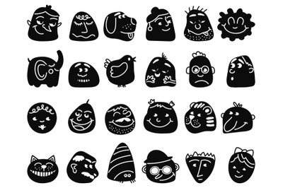 Emotional abstract avatars. Negative friend avatar, isolated emotions