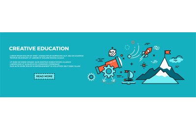 Creative school app banner. Web page header&2C; landing page for online e