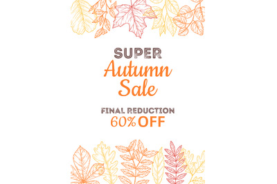 Discount shop banner. Sale autumn poster&2C; super special prices with sk