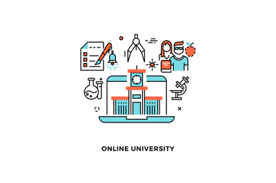 Online education concept. Webinar, distance learning on web platform.