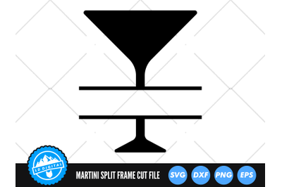 Martini Glass Split Frame SVG | Martini Cut File | Alcohol SVG