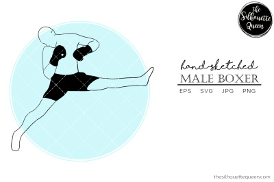 Hand drawn Male Boxer Vector Sketch