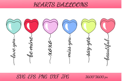 Hearts Balloon SVG. Love Quotes with Hearts.Love Heart Candy
