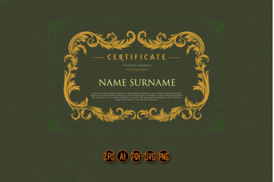 Certificate Calligraphic Ellegant Borders Ornate Frame