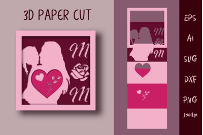 3D postcard. Mom. Cut SVG File