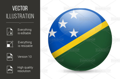 Round glossy icon of Solomon Islands