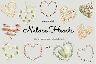Watercolor Set &quot;Nature Hearts&quot;
