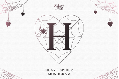 Heart Spider Monogram - Split Letter Font