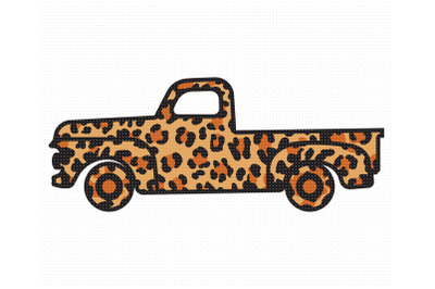 Leopard Print Pickup Truck SVG