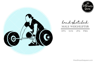 Hand drawn Female Weightlifter Vector Sketch