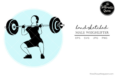 Hand drawn Female Weightlifter Vector Sketch