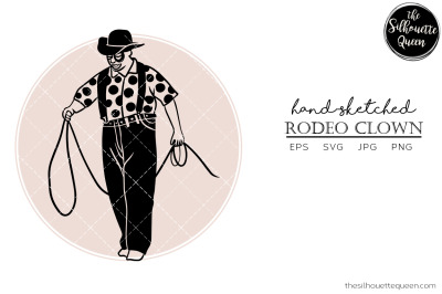 Hand drawn Rodeo  Clown  Vector Sketch