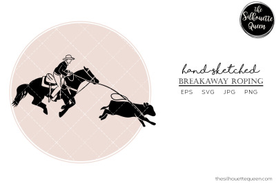 Hand drawn Breakaway Roping  Vector Sketch