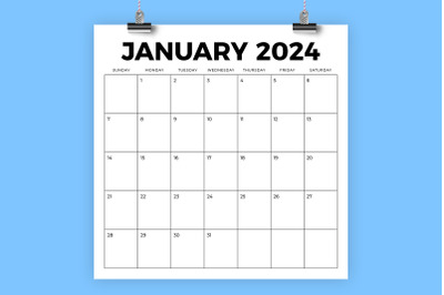 2024  Square Bold 12x12 Calendar