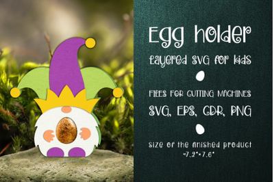 King Gnome-Mardi Gras Egg Holder Template SVG