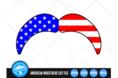 American Moustache SVG | USA Flag Beard Cut File | July 4th SVG