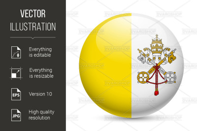 Round glossy icon of Vatican City