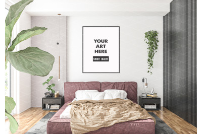 Interior scene artwork background frame mockup