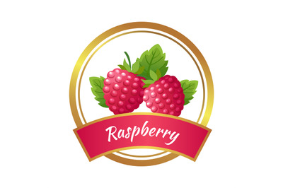 Raspberry marmalade jam sticker. Home canning, sweet jam from red berr