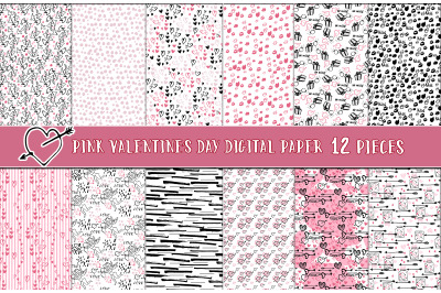 Pink Valentines seamless papers