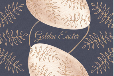 Watercolor Set Golden Easter