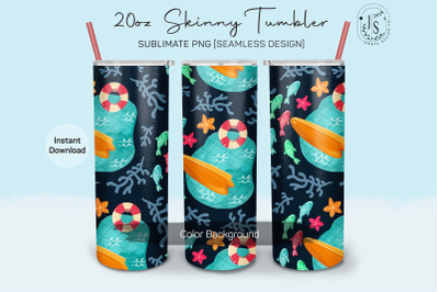 Vacation Summer Beach 20oz Tumbler Sublimation Wrap