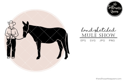 Hand drawn Mule Show  Vector Sketch