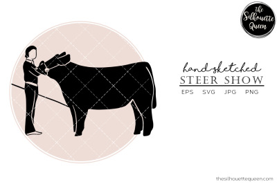 Hand drawn Steer Show  Vector Sketch