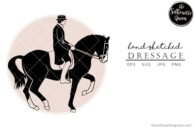 Hand drawn Dressage  Vector Sketch