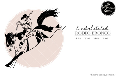 Hand drawn Rodeo Bronco  Vector Sketch