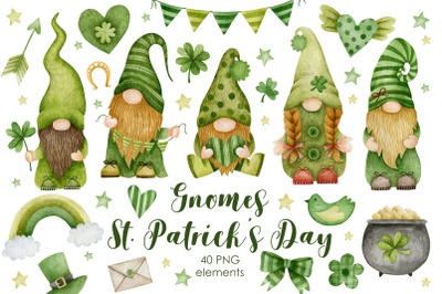Watercolor Gnomes st. Patrick&#039;s day.