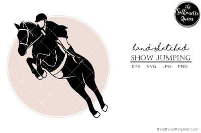 Hand drawn Show Jumping  Vector Sketch