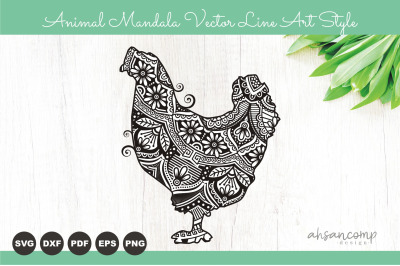 Animal Mandala Vector Line Art Style #3