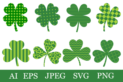 St Patricks Day Shamrock bundle. Clover St Patricks SVG