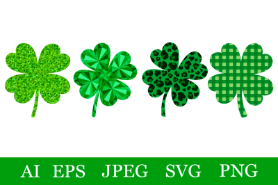 St Patricks Day Shamrock bundle. Clover St Patricks SVG