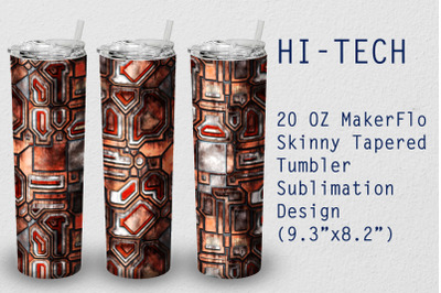 Tumbler Tapered 20 OZ Sublimation Hi-Tech Wrap Design