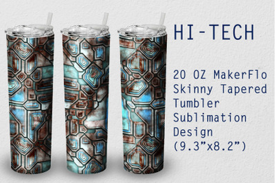 Tumbler Tapered 20 OZ Sublimation Hi-Tech Wrap Design