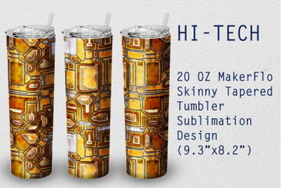 Tumbler Tapered 20 OZ Sublimation Hi-Tech Wrap Design