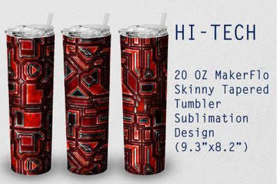 Tumbler Tapered 20 OZ Sublimation Hi-Tech Wrap Design