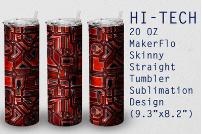 Tumbler Straight 20 OZ Sublimation Hi-Tech Wrap Design