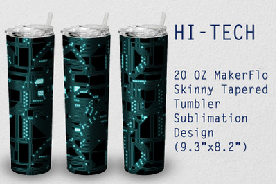 Tumbler Tapered 20 OZ Sublimation Hi-Tech Wrap Design