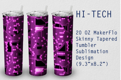 Tumbler Tapered 20 OZ Sublimation Hi-Tech Wrap Design