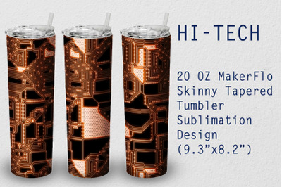 Tumbler Tapered 20 OZ Sublimation Hi-Tech Wrap Design